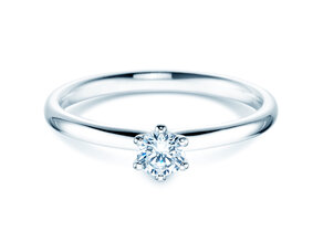 Engagement ring Classic 6 in 14K white gold with diamond 0.25ct H/SI