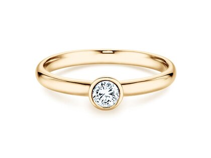 Engagement ring Eternal in 9K yellow gold with diamond 0.25ct H/SI