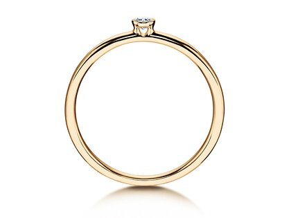 Engagement ring Eternal in 14K yellow gold with diamond 0.05ct H/SI