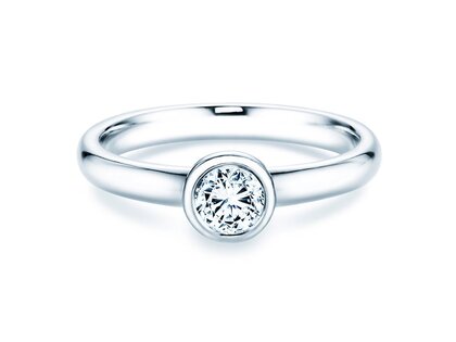 Engagement ring Eternal in 9K white gold with diamond 0.40ct D/IF