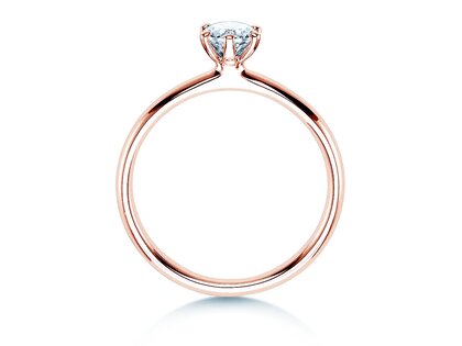 Engagement ring Classic 6 in 14K rosé gold with diamond 0.30ct H/SI