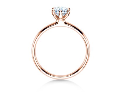Engagement ring Classic 6 in 18K rosé gold with diamond 0.40ct H/SI