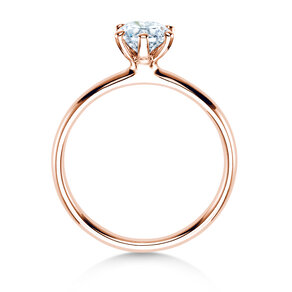 Engagement ring Classic 6 in 18K rosé gold with diamond 0.40ct H/SI
