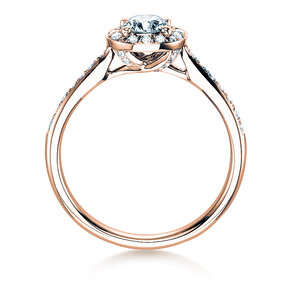 Engagement ring Halo Classic in 18K rosé gold with diamonds 0.78ct G/SI