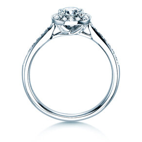 Engagement ring Halo Classic in 18K white gold with diamonds 0.78ct G/SI