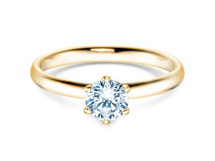 Engagement ring Classic 6 in 9K yellow gold with diamond 0.60ct H/SI