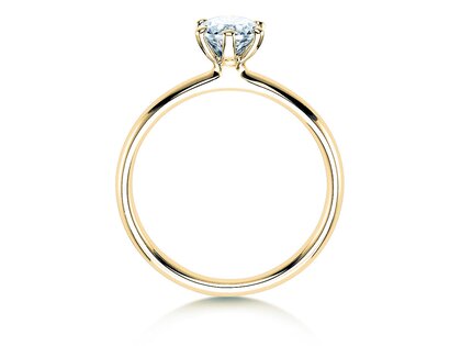 Engagement ring Classic 6 in 9K yellow gold with diamond 0.60ct H/SI