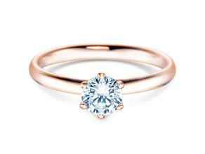 Engagement ring Classic 6 in 18K rosé gold with diamond 0.60ct H/SI