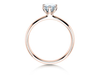 Engagement ring Classic 6 in 18K rosé gold with diamond 0.60ct H/SI