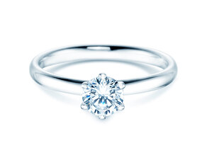 Engagement ring Classic 6 in 18K white gold with diamond 0.60ct H/SI