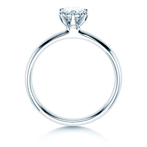 Engagement ring Classic 6 in 18K white gold with diamond 0.60ct H/SI