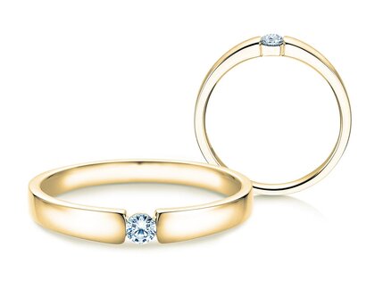 Engagement ring Infinity Petite in 14K yellow gold with diamond 0.09ct G/SI