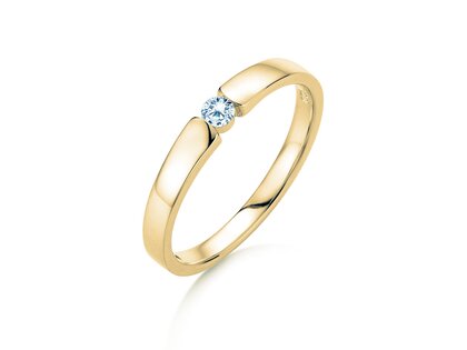 Engagement ring Infinity Petite in 14K yellow gold with diamond 0.09ct G/SI