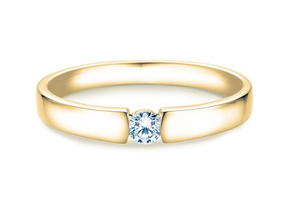Engagement ring Infinity Petite in 14K yellow gold with diamond 0.13ct G/SI