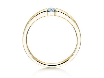 Engagement ring Infinity Petite in 14K yellow gold with diamond 0.13ct G/SI