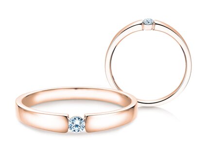 Engagement ring Infinity Petite in 14K rosé gold with diamond 0.09ct G/SI