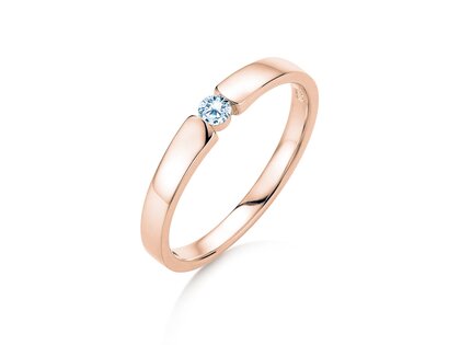 Engagement ring Infinity Petite in 14K rosé gold with diamond 0.09ct G/SI
