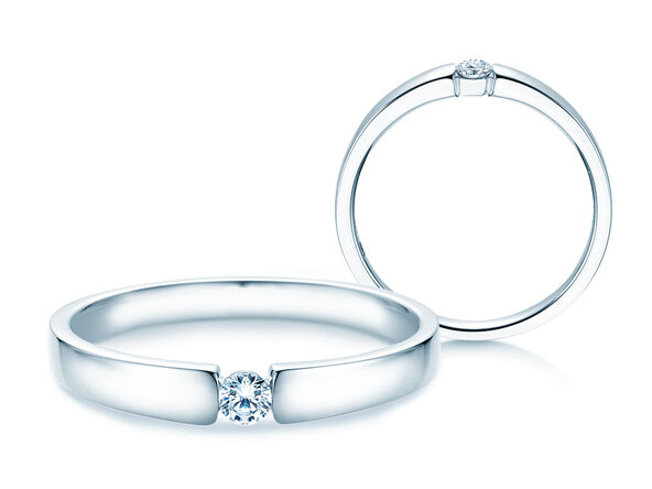 Engagement ring Infinity Petite in 14K white gold with diamond 0.09ct G/SI