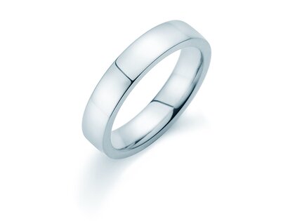Ring for men Modern 4.5mm in 14K white gold polished