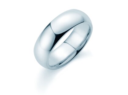Ring for men Classic 6.5mm in 9K white gold polished