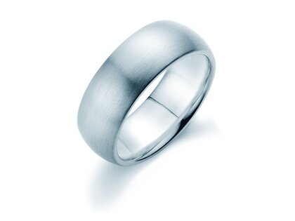 Ring for men Classic 7.5mm in 9K white gold matt