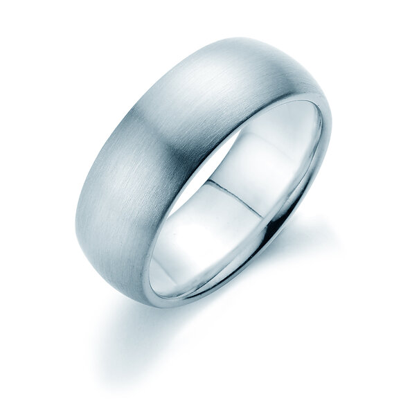 Ring for men Classic 7.5mm in 9K white gold matt