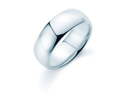 Ring for men Classic 8mm in 9K white gold polished