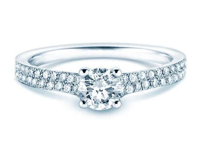 Engagement ring Claire in 18K white gold with diamonds 0.70ct G/SI