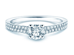 Engagement ring Claire in 18K white gold with diamonds 0.70ct G/SI