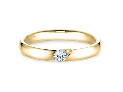 Verlobungsring Italic in 14K Gelbgold mit Diamant 0,03ct H/SI
