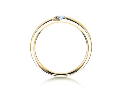 Verlobungsring Italic in 14K Gelbgold mit Diamant 0,03ct H/SI