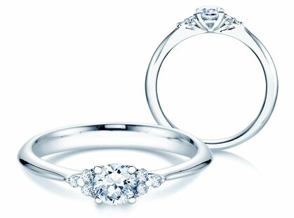 Engagement ring Vivid Diamond in 9K white gold with diamonds 0.43ct G/SI