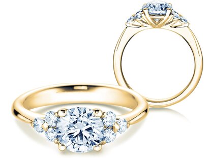 Engagement ring Vivid Diamond in 9K yellow gold with diamonds 1.80ct G/SI