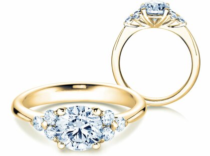 Engagement ring Vivid Diamond in 18K yellow gold with diamonds 1.80ct G/SI