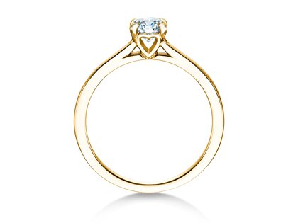 Engagement ring Romance in 9K yellow gold with lab-grown diamond 0.50ct E/VS