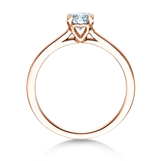 Engagement ring Romance in 9K rosé gold with lab-grown diamond 0.50ct