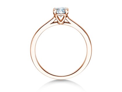 Engagement ring Romance in 14K rosé gold with diamond 0.50ct H/SI