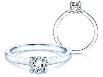 Engagement ring Romance in 9K white gold with diamond 0.50ct H/SI