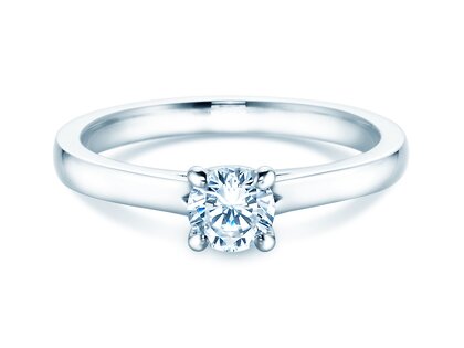 Engagement ring Romance in 14K white gold with diamond 0.50ct H/SI