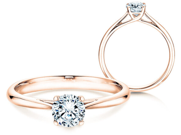 Engagement ring Delight in 18K rosé gold with lab-grown diamond 0.50ct E/VS