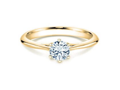 Engagement ring Heaven 6 in 9K yellow gold with lab-grown diamond 0.50ct E/VS