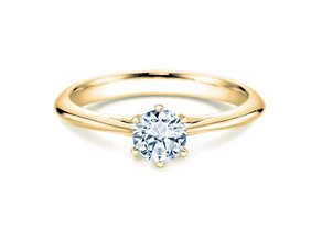 Engagement ring Heaven 6 in 9K yellow gold with lab-grown diamond 0.50ct E/VS