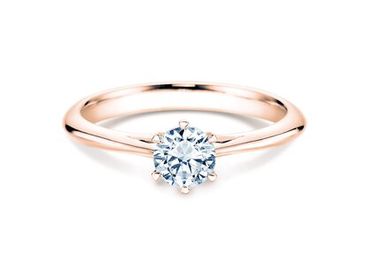 Engagement ring Heaven 6 in 14K rosé gold with lab-grown diamond 0.50ct E/VS