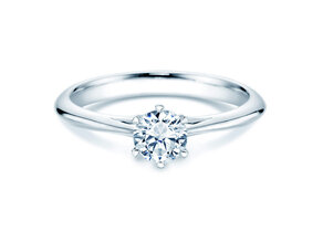 Engagement ring Heaven 6 in 14K white gold with lab-grown diamond 0.50ct E/VS