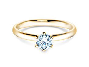 Engagement ring Classic 6 in 14K yellow gold with lab-grown diamond 0.50ct E/VS