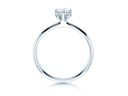Engagement ring Classic 6 in 9K white gold with lab-grown diamond 0.50ct E/VS