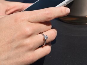 Engagement ring Classic 6 in 9K white gold with lab-grown diamond 0.50ct E/VS