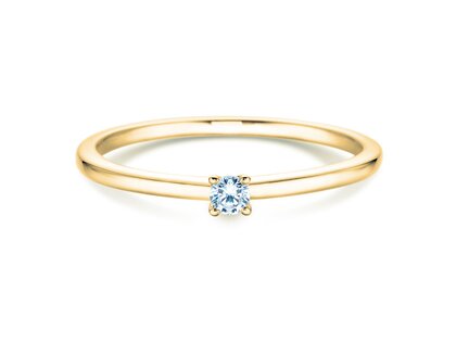 Engagement ring Classic 4 in 14K yellow gold with diamond 0.05ct H/SI