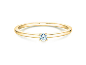 Engagement ring Classic 4 in 14K yellow gold with diamond 0.05ct H/SI