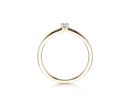 Engagement ring Classic 4 in 14K yellow gold with diamond 0.05ct H/SI
